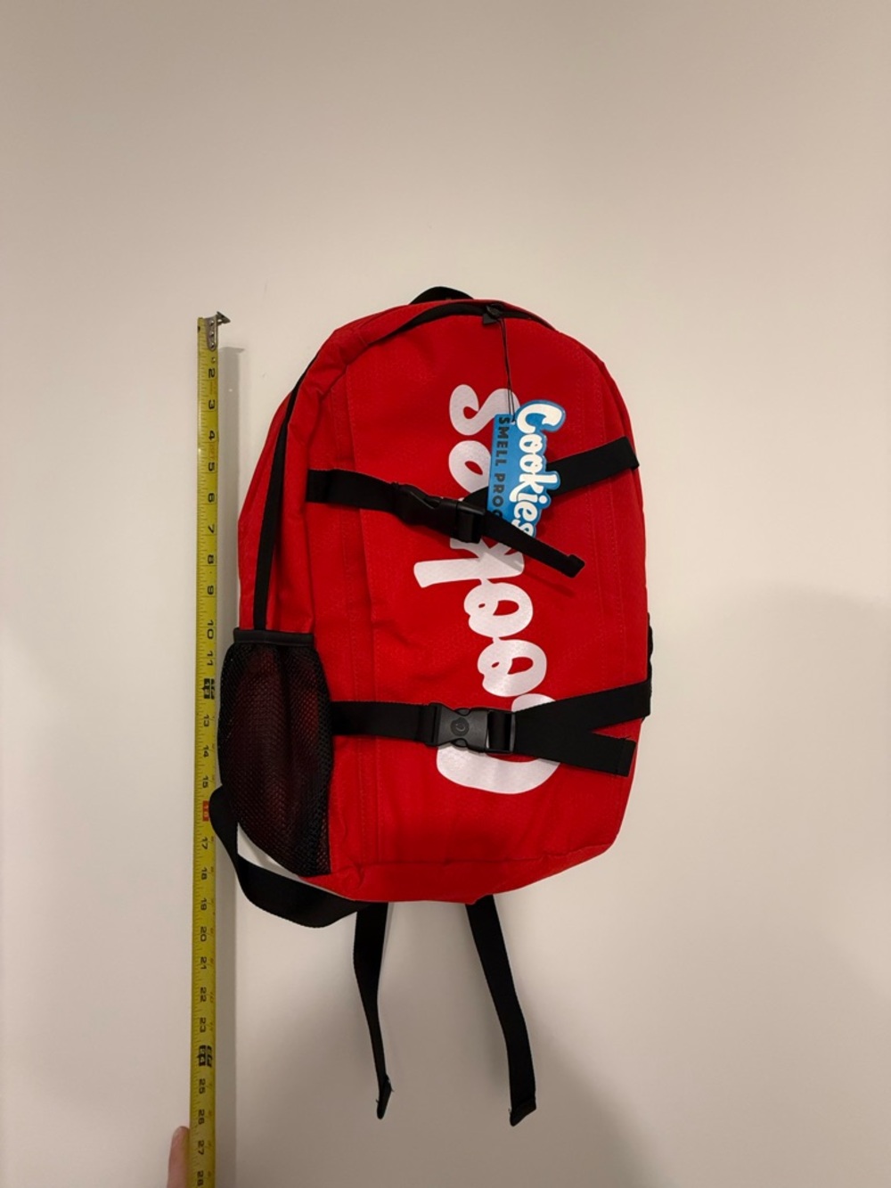Cookies Smell Proof Red Backpack with White Script - Casual Men’s Daypack